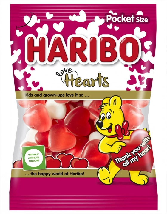 Конфеты желейные сердечки Haribo Love Hearts 160 г (1752885815)