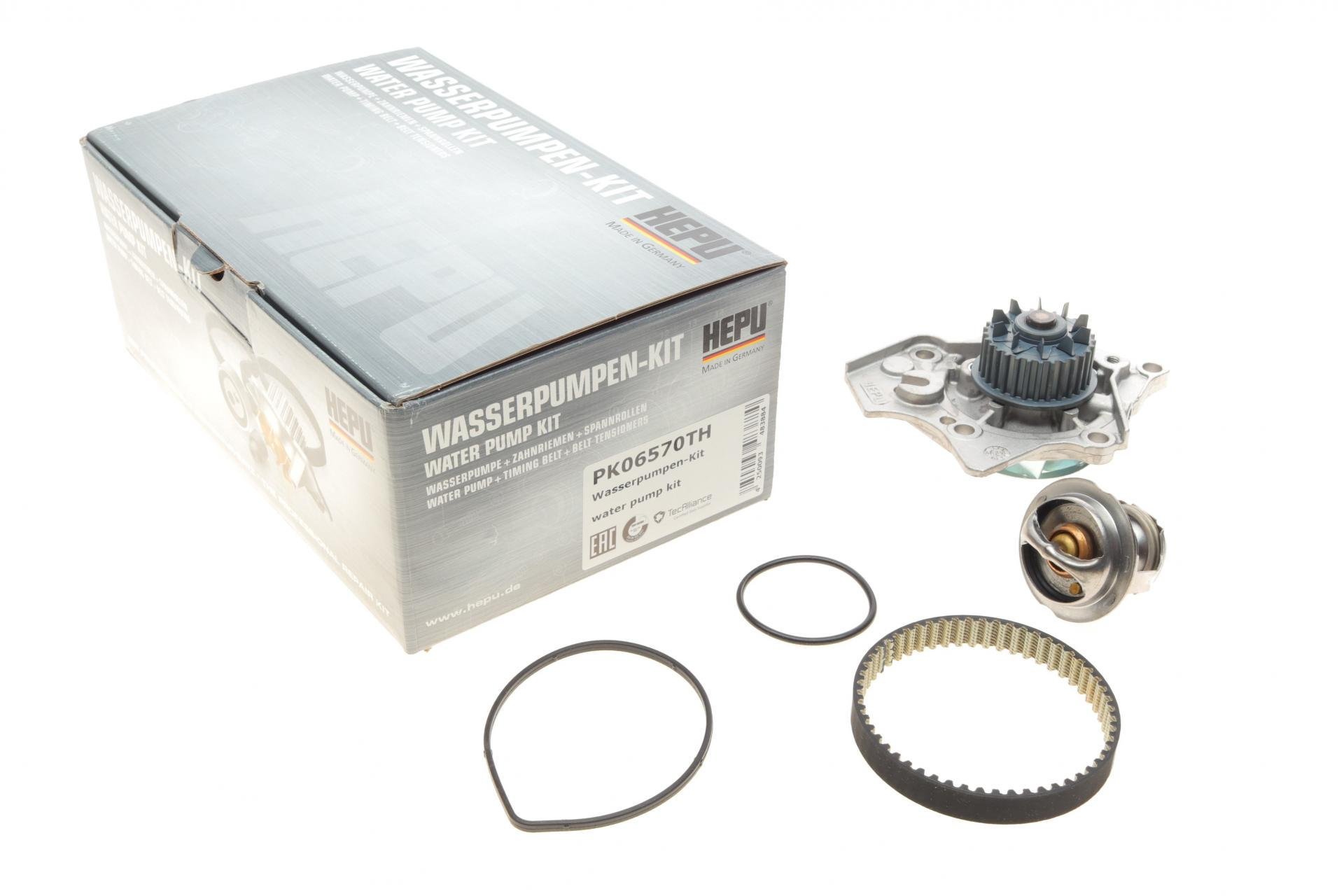 Помпа води Hepu Audi A3-A8 1.8TFSI/2.0TFSI/Skoda Octavia 1.8TSI/2.0RS з ременем та термостатом (PK06570TH)