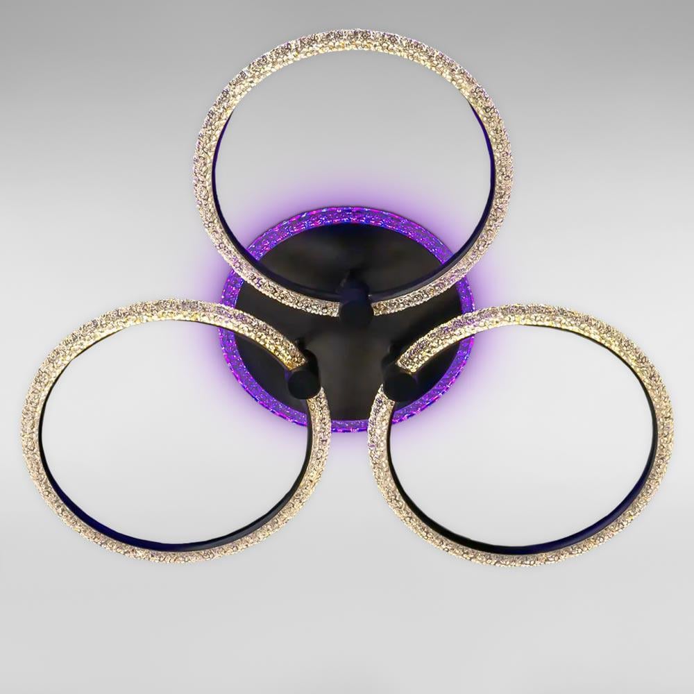 Люстра потолочная SC-19382/3C BK PK/BU/PL светодиодная 90W/16W 2,4G Ф650х100 Черный