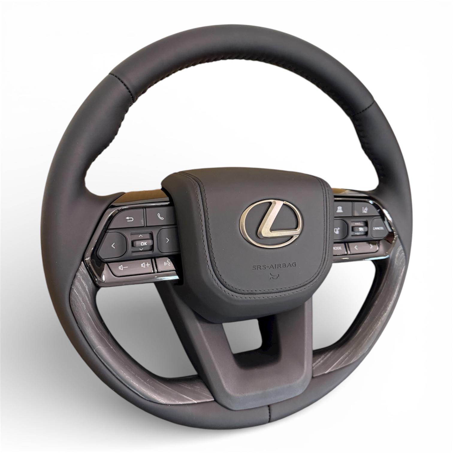 Кермо зі вставками під дерево для Lexus LX570/GX460 подушка зі шкіри бронзовий логотип в сборі (32418403)