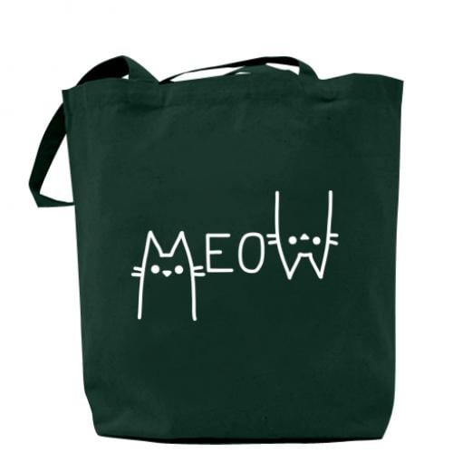 Шопер Meow Cats 37x41 см Темно-зелений (3627455-16-99322) - фото 1