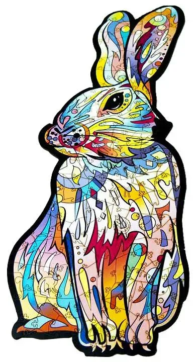 Пазлы фигурные PuzzleOK Зайчик побегайчик из дерева на 68 эл. Разноцветный (150-98-PuzA4-00757)