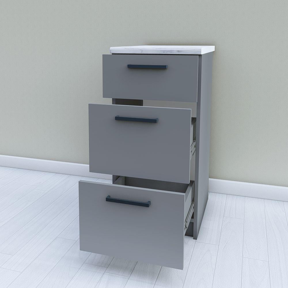 Модуль для кухні нижній 3 висувні шухляди без стільниці 400 мм Антрацит (МП25б) - фото 2 Модуль для кухні нижній 3 висувні шухляди без стільниці 400 мм Антрацит (МП25б) - фото 2