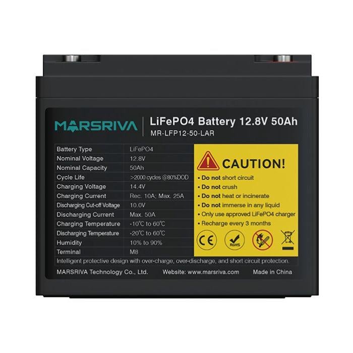 Батарея акумуляторна Marsriva LiFePO4 12.8V/50Ah Bluetooth