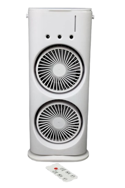 Вентилятор настільний ART-8420/4208 подвійний з охолодженням та підсвічуванням акумуляторний