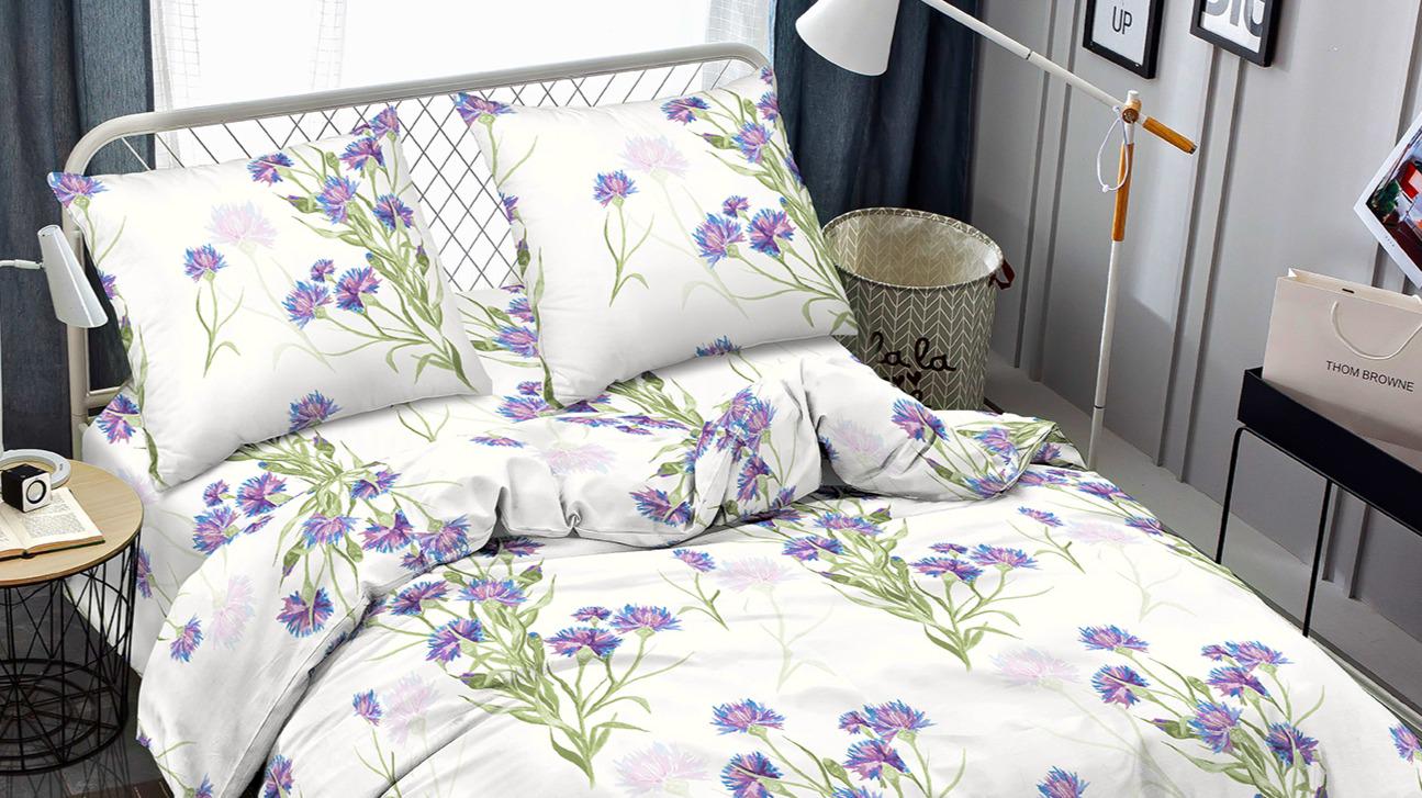 Комплект постельного белья Zastelli J3754-10 Васильки жатка семейный 2х145х210 см Разноцветный