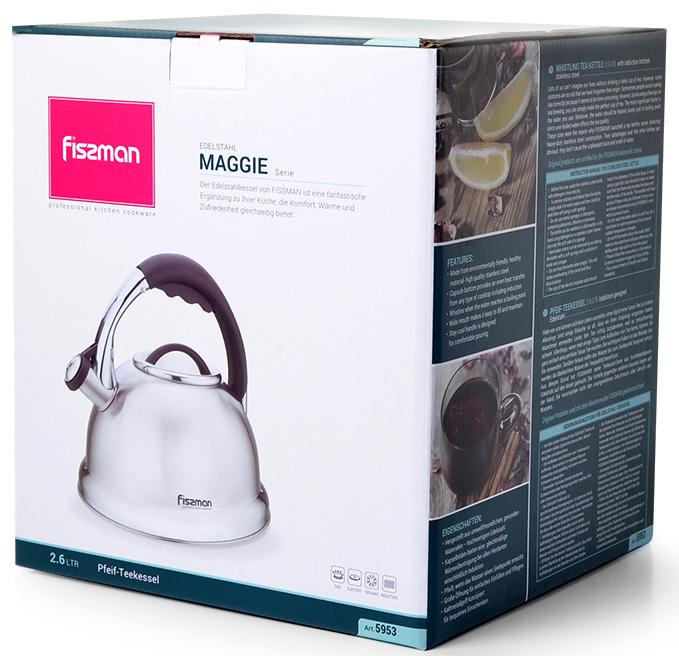 Чайник Fissman Maggie 2,6 л из нержавеющей стали со свистком (FN-5953) - фото 3