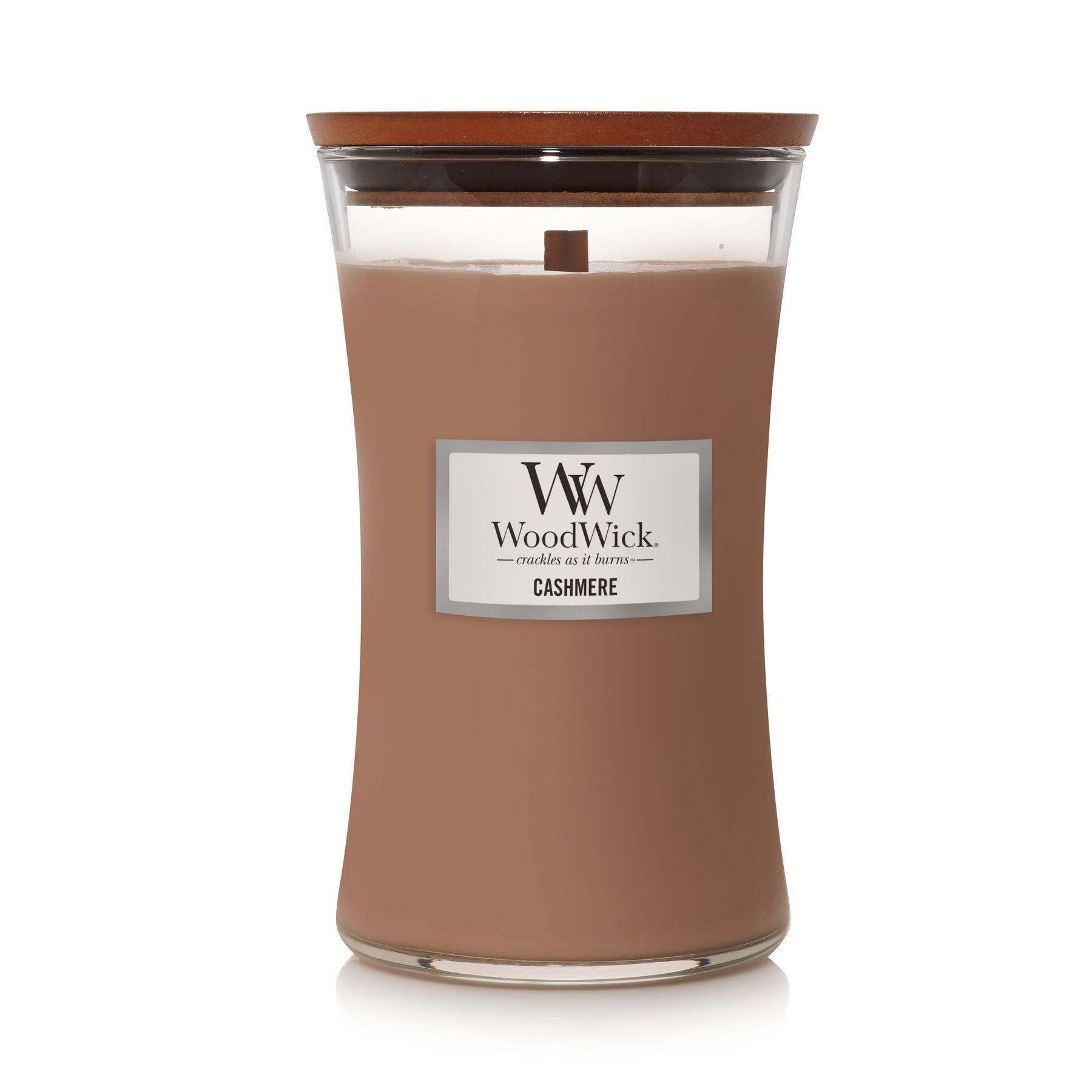 Свеча ароматическая Woodwick Large Cashmere с ароматом айвы/ириса/кедра 609 г (1718559707)