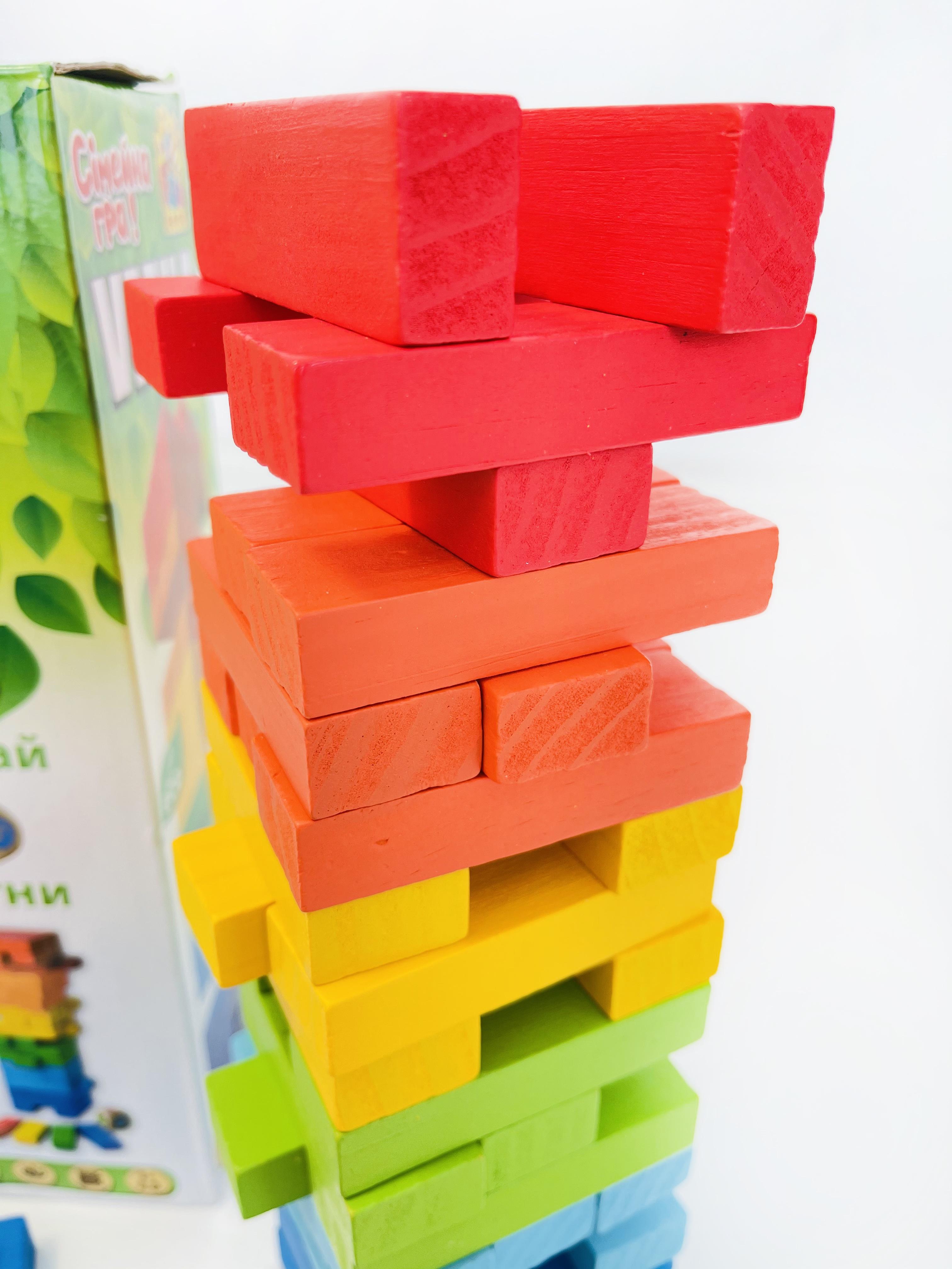 Детская деревянная развивающая игрушка кубики башня Oray - фото 6