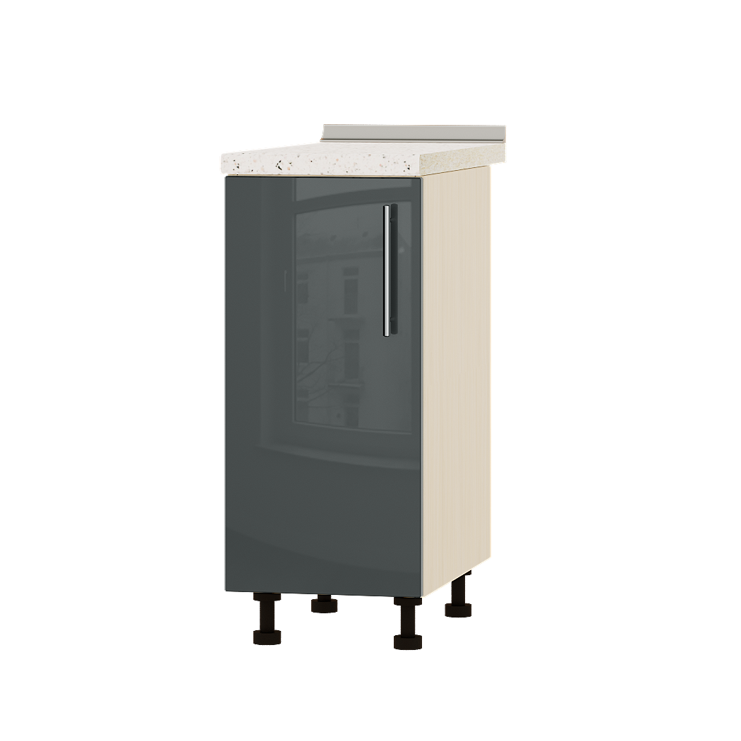 Шафа нижня Еверест Акріл модуль Низ Н83-350 35х47х85 см Антрацит глянець/Дуб Молочний (04609)