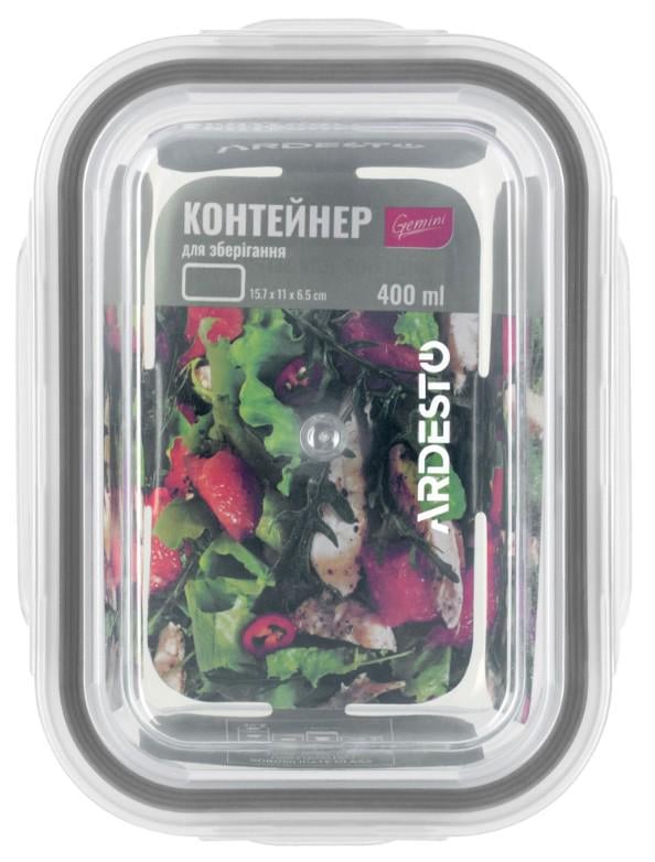 Набір контейнерів для зберігання скляних Ardesto Gemini прямокутні 400 мл 2 шт. (AR1240RC) - фото 8 Набір контейнерів для зберігання скляних Ardesto Gemini прямокутні 400 мл 2 шт. (AR1240RC) - фото 8