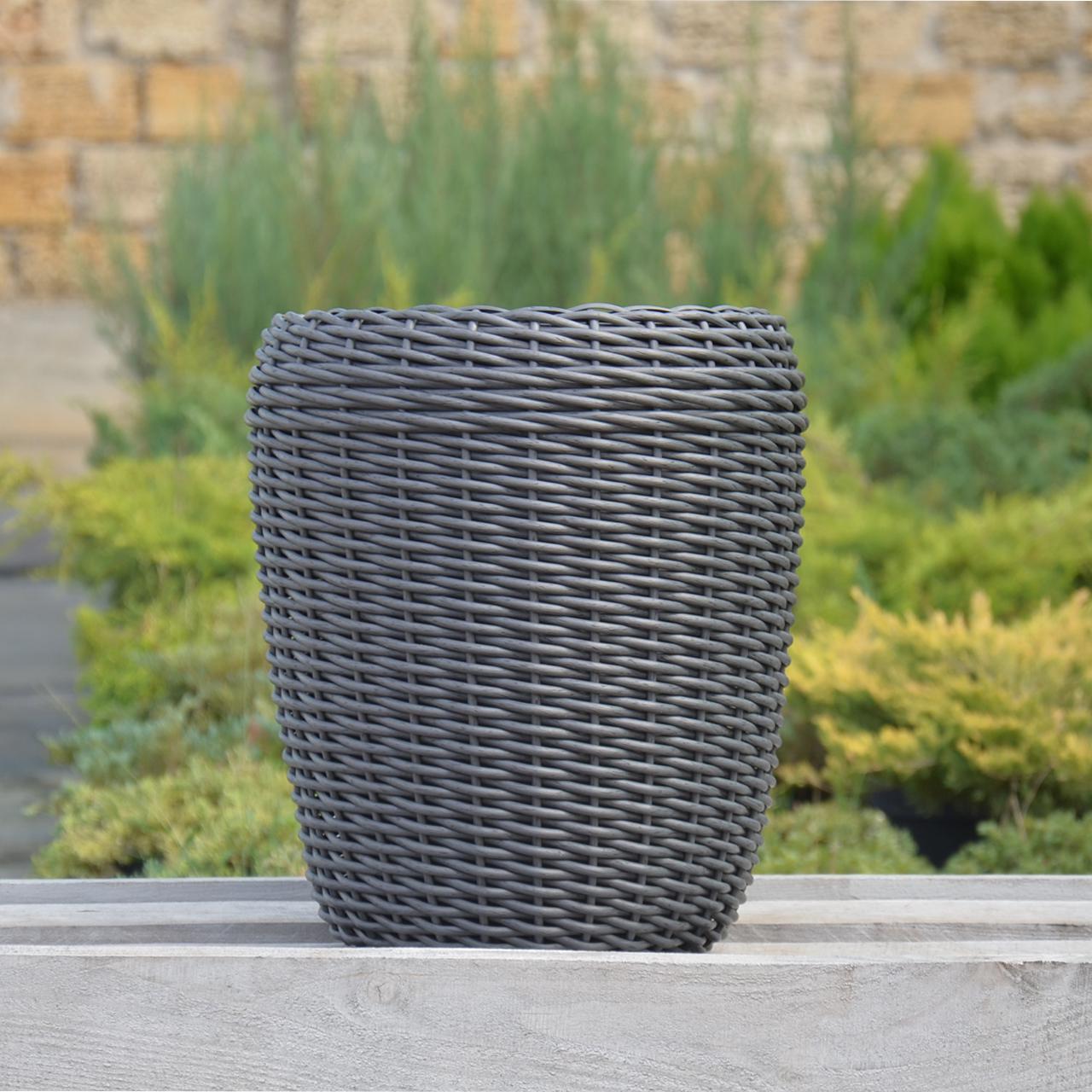 Кашпо високе для квітів та рослин з штучного ротангу/ручної роботи 16 л Графитовий - фото 3 Кашпо високе для квітів та рослин з штучного ротангу/ручної роботи 16 л Графитовий - фото 3