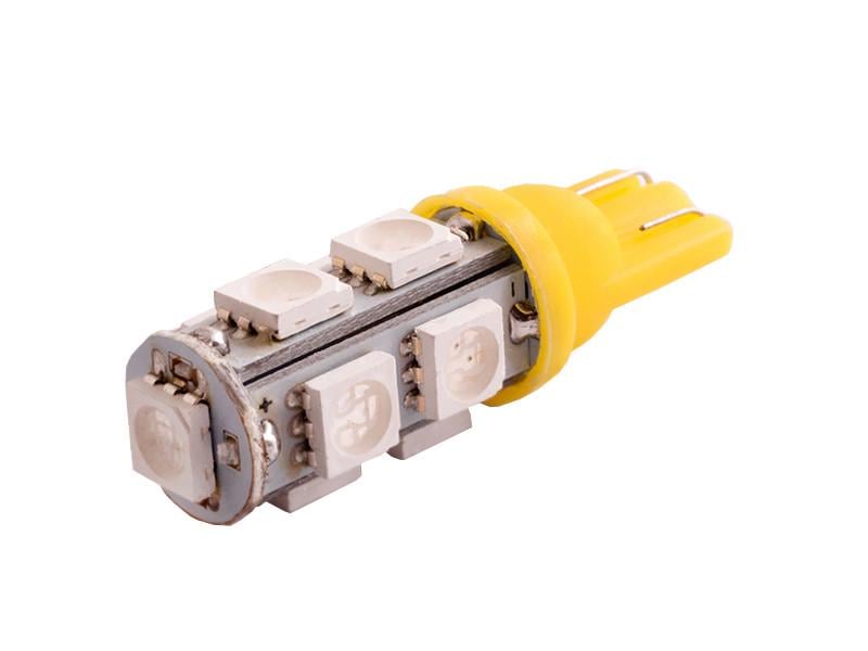Автолампа светодиодная T10 W5W 12 В SMD5050-9led Желтый (170)
