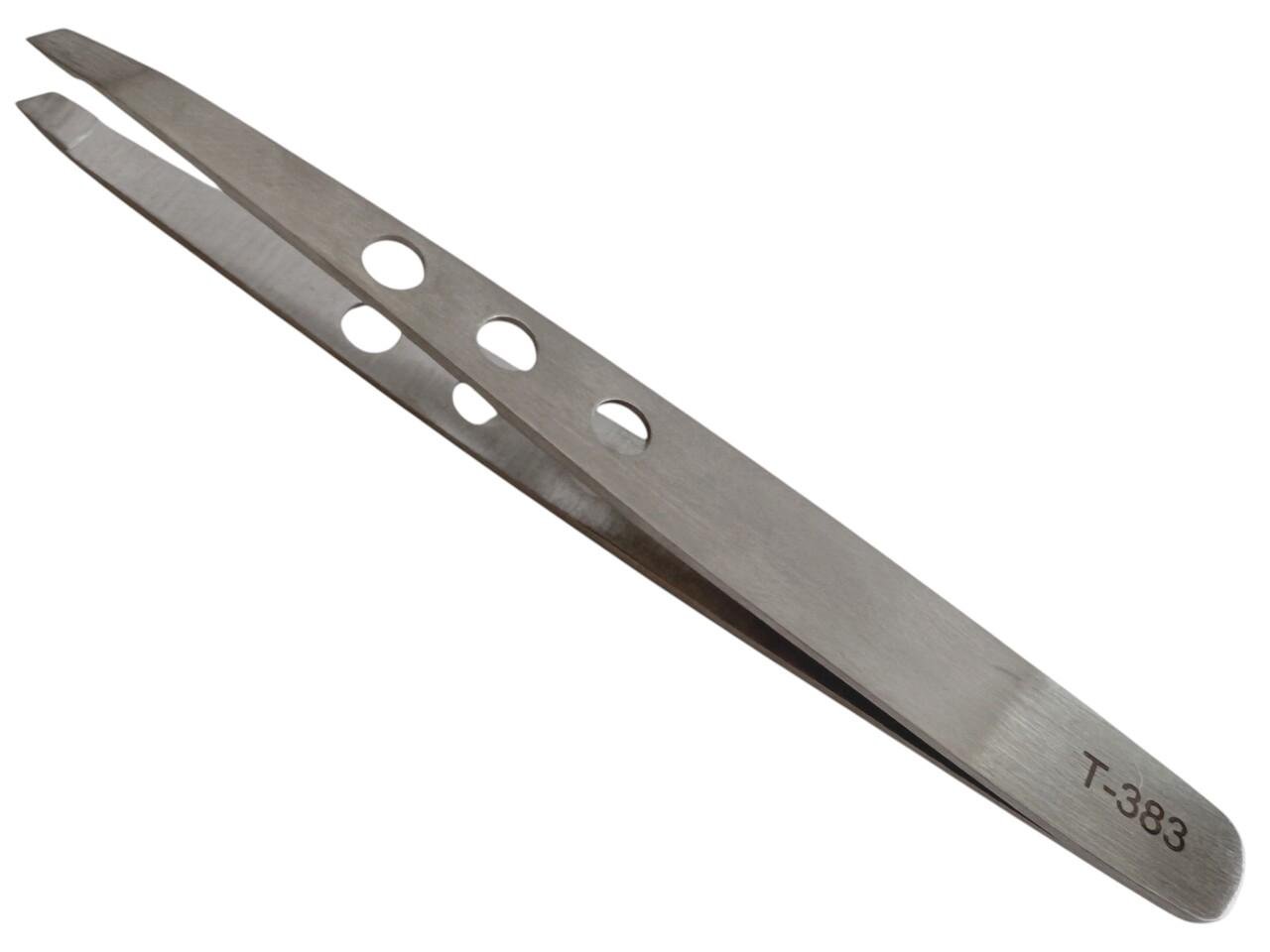 Пінцет для брів скошений Zauber-manicure T-383 широкий Сріблястий (27735418)