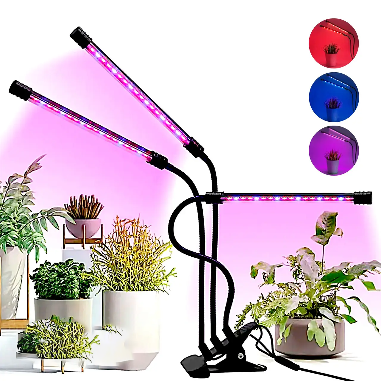 Фітолампа з прищіпкою LEDium Fito Violet H3 14 Вт (16714) - фото 7 Фітолампа з прищіпкою LEDium Fito Violet H3 14 Вт (16714) - фото 7