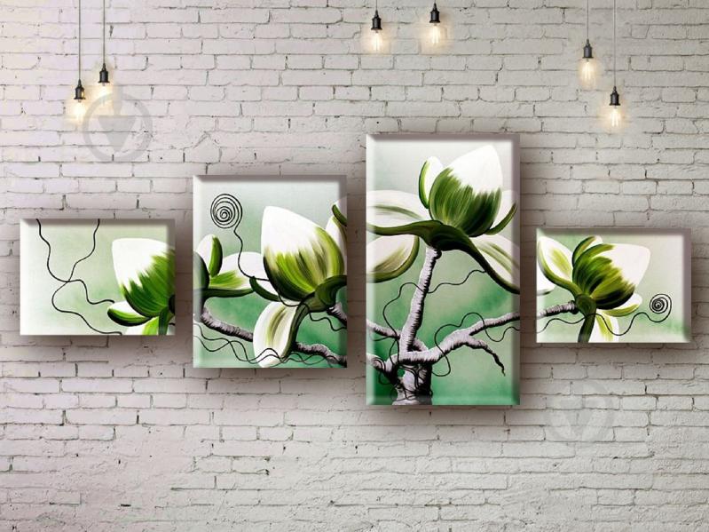 Модульна картина акрилом квіти ArtStar MHM17_4_234 розмір 70 х 160 см