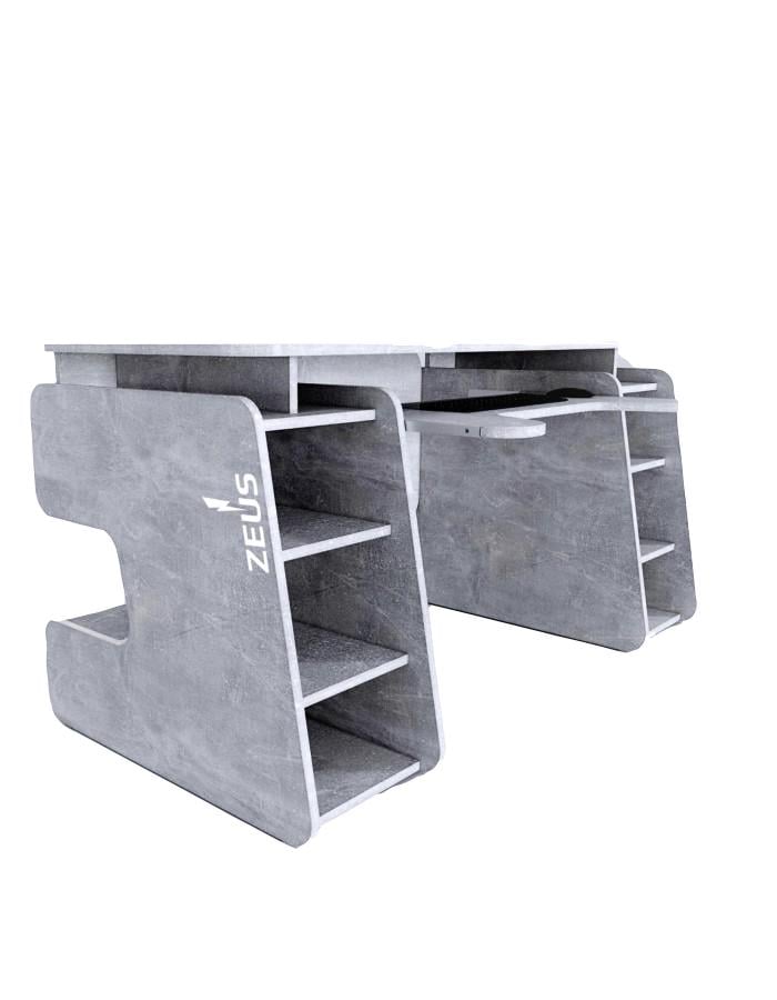 Стол геймерский ZEUS Galaktika Бетон