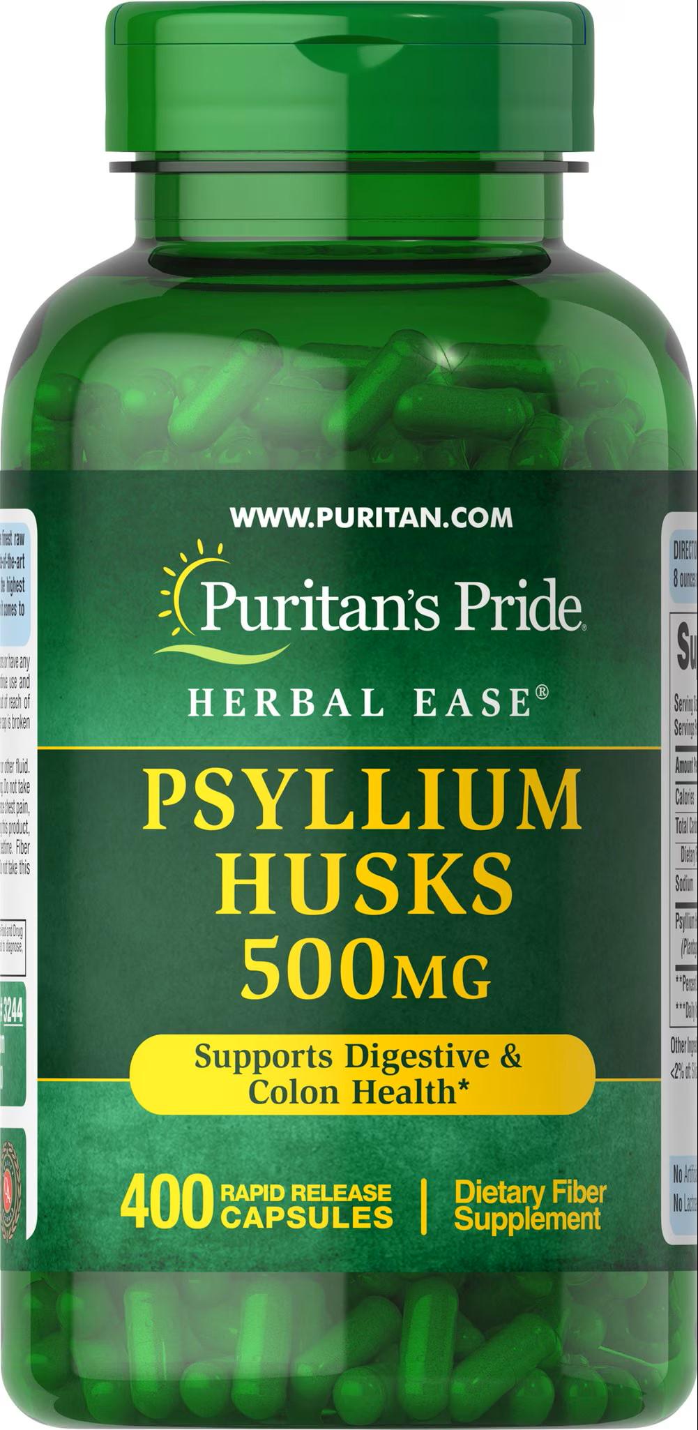 Подорожник шелуха Puritan's Pride Psyllium Husks 500 mg 400 капс.