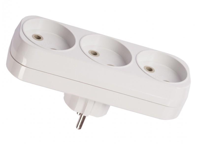 Разветвитель-тройник Luxel сетевой вертикальный Белый