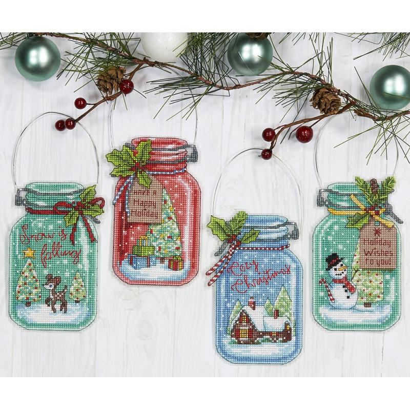 Набор для вышивания крестиком Dimensions 70-08964 Christmas Jar Ornaments (20675) Набор для вышивания крестиком Dimensions 70-08964 Christmas Jar Ornaments (20675)