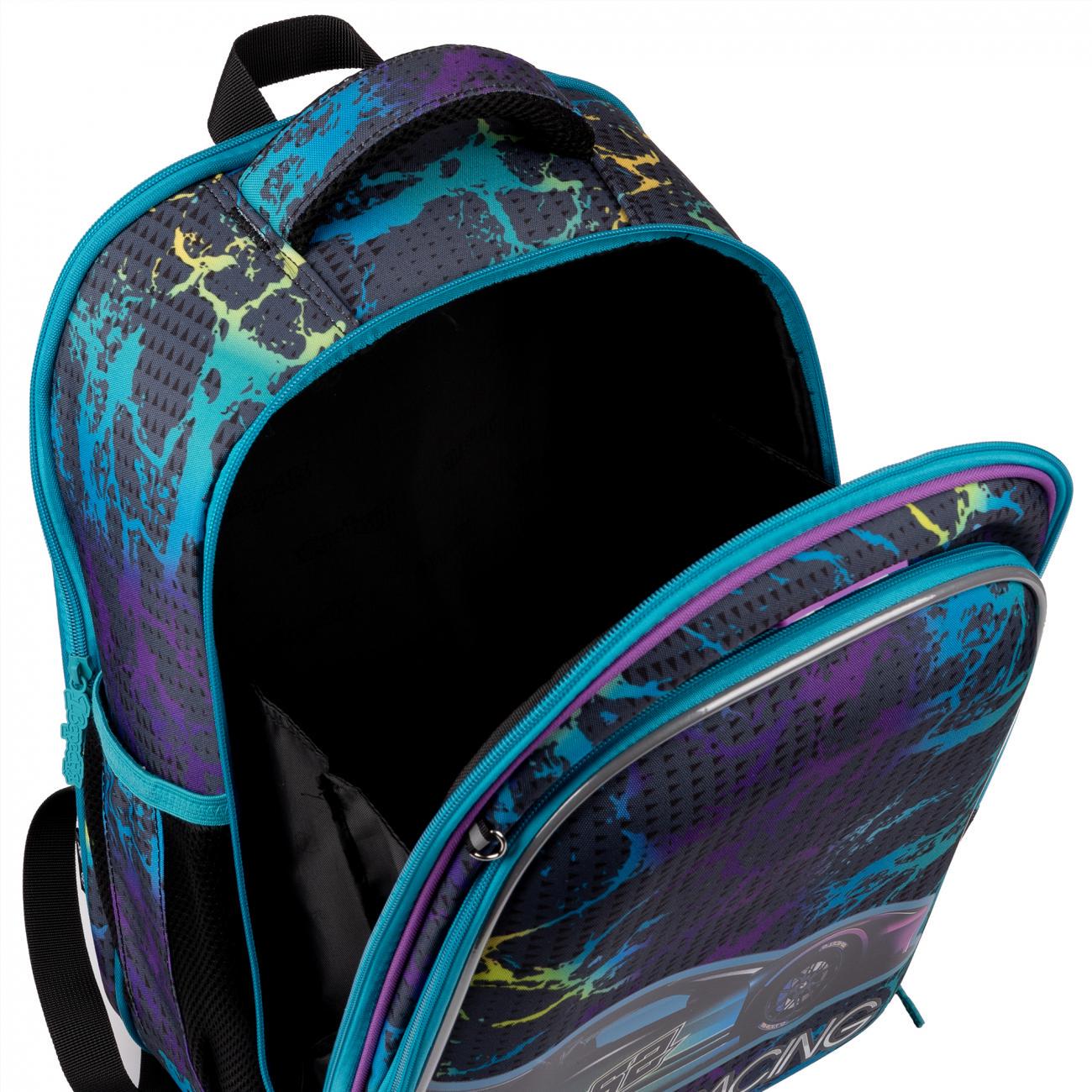 Рюкзак шкільний 1Вересня Speed Racing 41x29x14,5 см 17 л Синій (559511) - фото 5