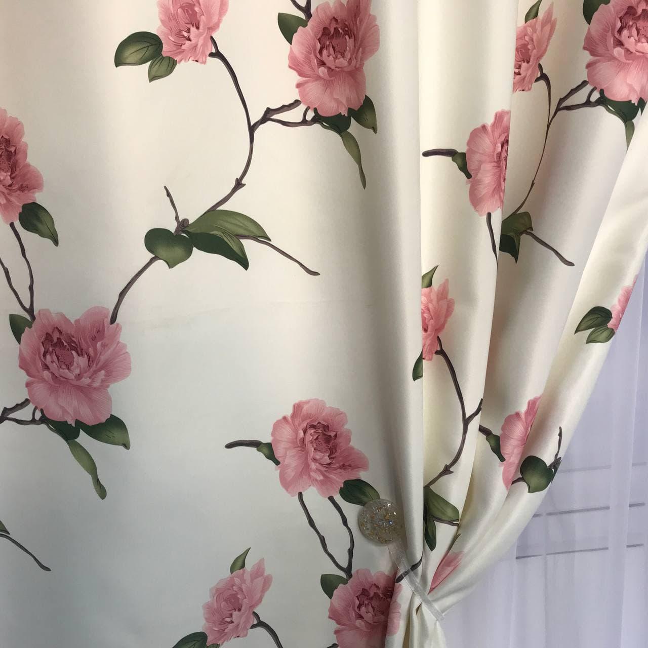 Готові штори з принтом Прованс ALBO 150x270 см 2 шт. Рожевий - фото 2 Готові штори з принтом Прованс ALBO 150x270 см 2 шт. Рожевий - фото 2