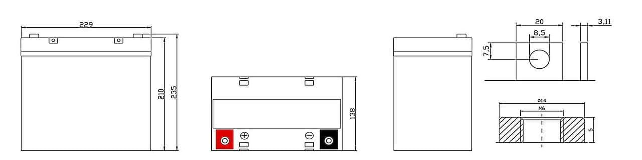 Акумулятор гелевий MastAK MA12-55DG 12V 55 Ah 2016 г (185131) - фото 2