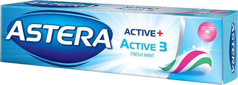 Зубна паста Astera Active + 3 Потрійна дія 110 г (10757325) - фото 1