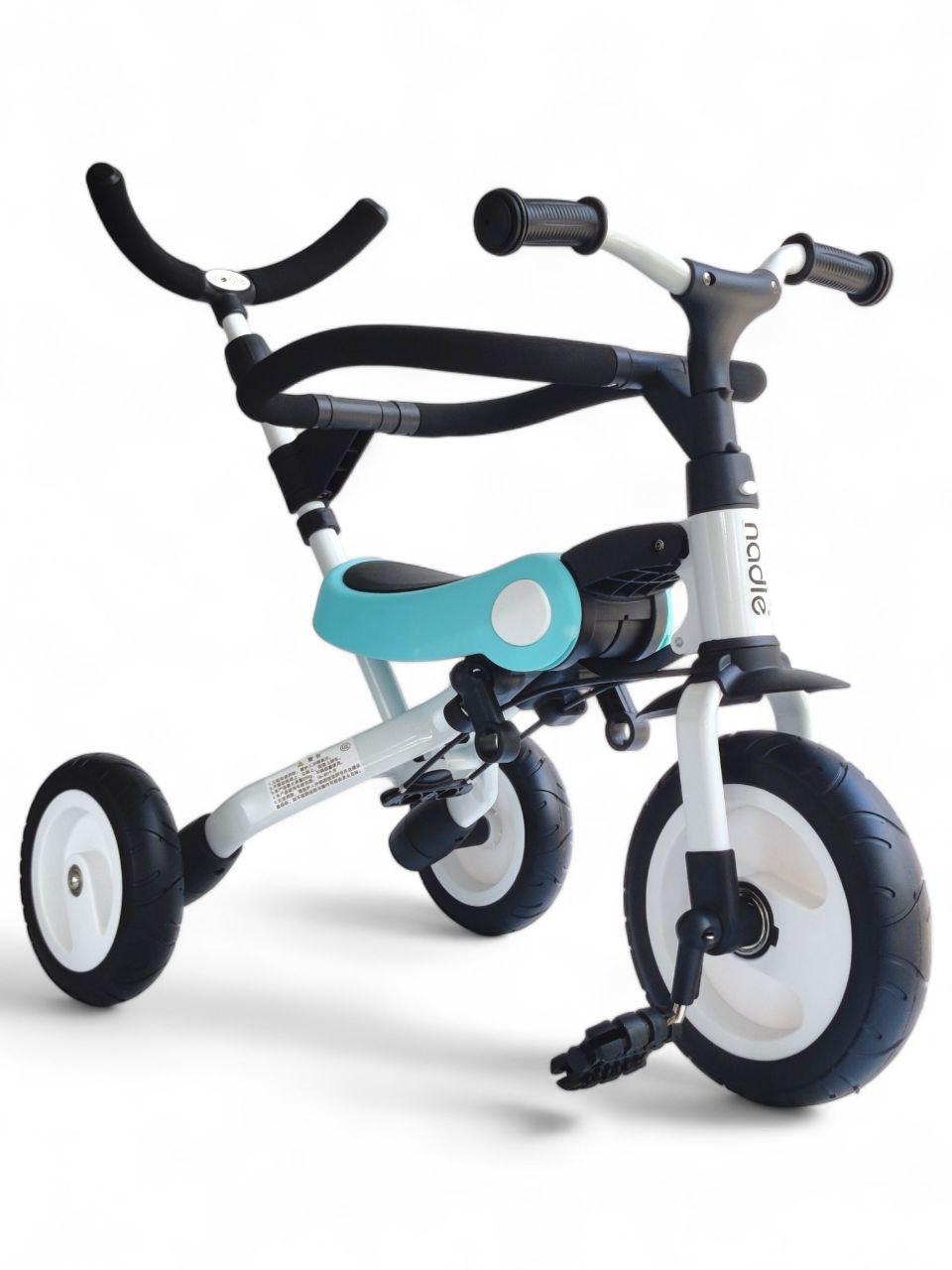 Детский велосипед трехколесный 2в1 с родительской ручкой Nadle A2 до 60 кг Голубой (A2r-s3)