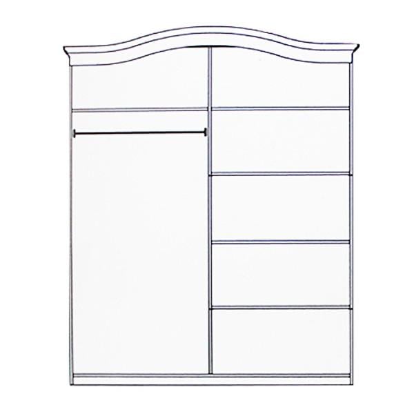 Розпашна шафа Світ Меблів Ніколь 4Д в спальню 1840x580x2300 з ДСП колір Біле дерево/Патина - фото 5 Розпашна шафа Світ Меблів Ніколь 4Д в спальню 1840x580x2300 з ДСП колір Біле дерево/Патина - фото 5