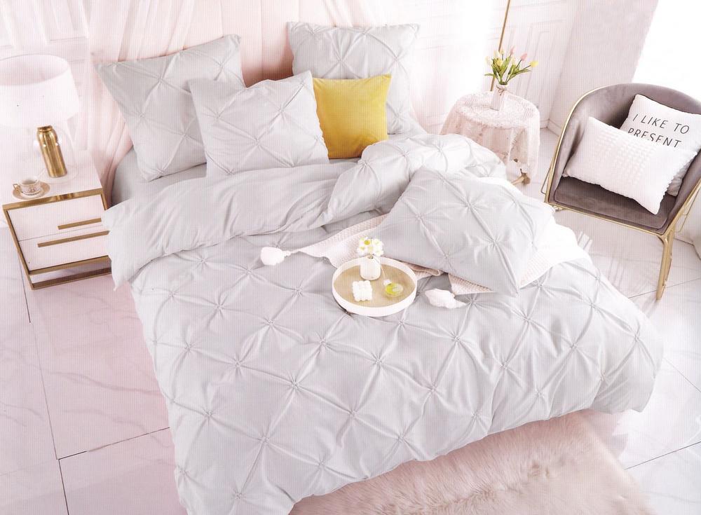 Комплект постільної білизни Koloco сатин 06-259-6 Світло-сірий (DR012861)