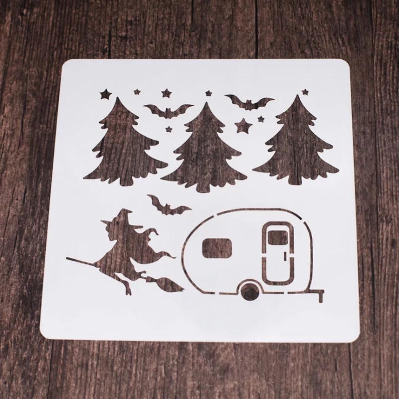 Трафарет для Хелловіна Відьма 15x15 см Сірий (7620/3)