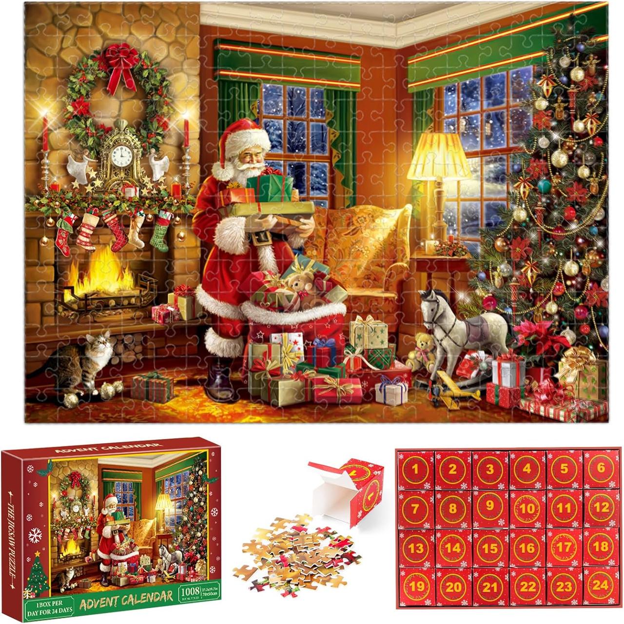 Адвент-календарь рождественский пазл 24 коробки по 1008 деталей - фото 5