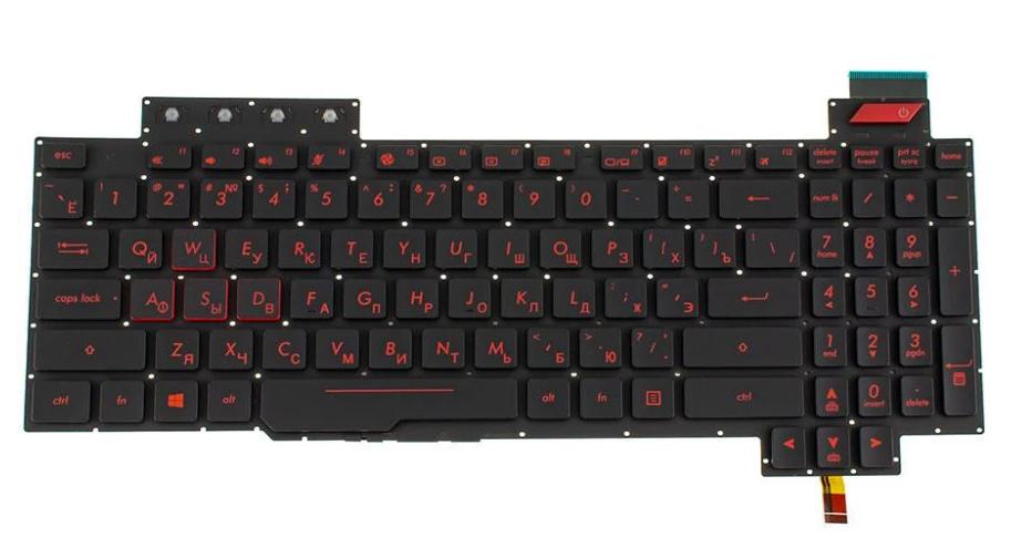 Клавиатура для ноутбука Asus FX503 series rus без фрейма/подсветки клавиш Black (168416)