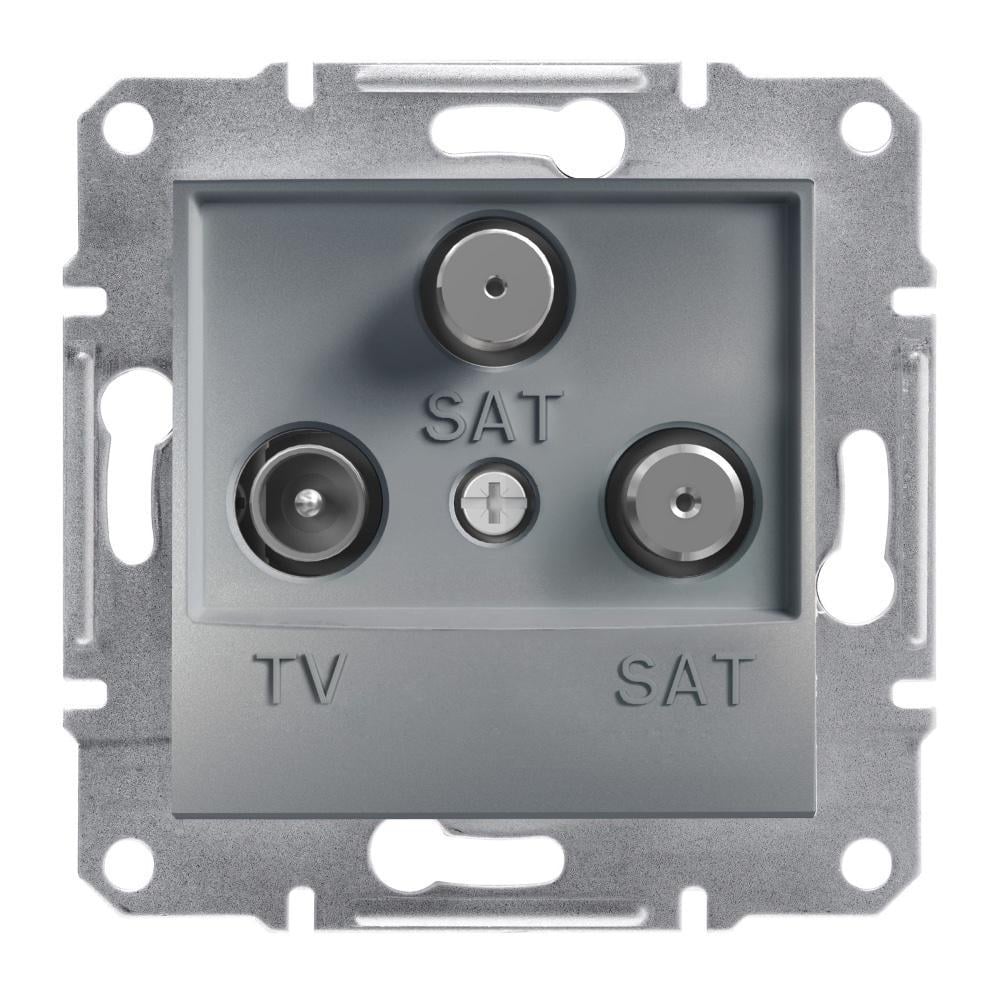 Розетка Schneider Electric Asfora TV-SAT-SAT конечная 1 dB Сталь (EPH3600162) Розетка Schneider Electric Asfora TV-SAT-SAT конечная 1 dB Сталь (EPH3600162)