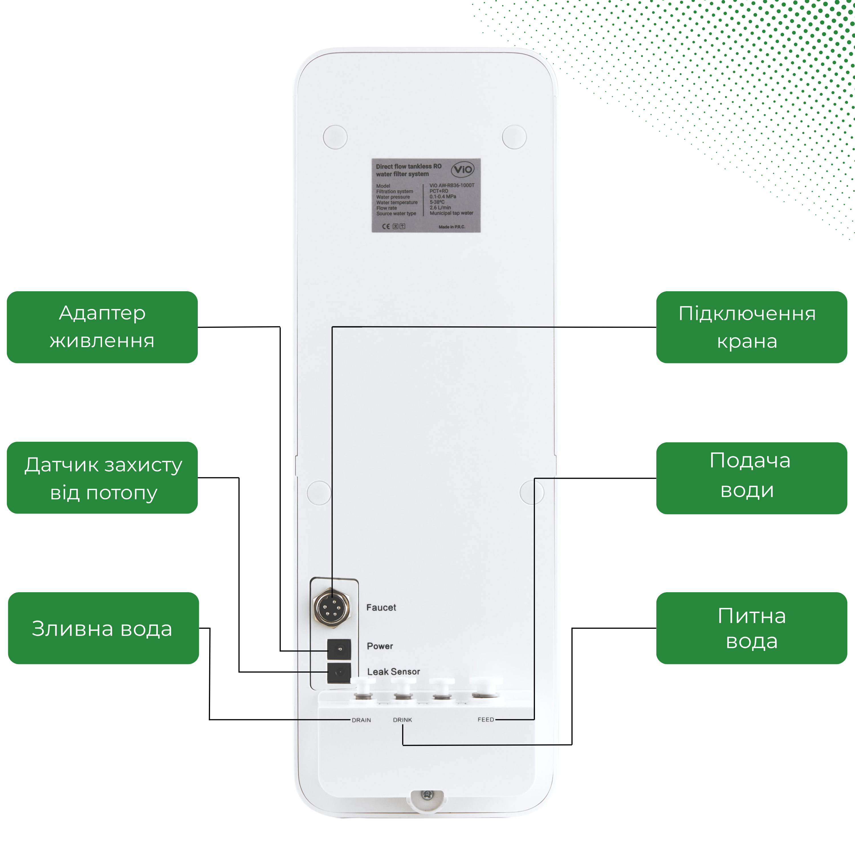 Фільтр для питної з системою зворотного осмосу ViO AW-RB36-1000T під мийку (21995738) - фото 7