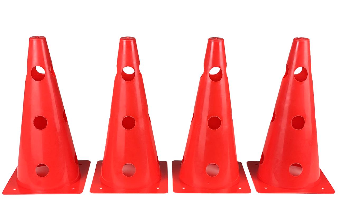Набор конусы-фишки спортивные EasyFit 4 шт. 31 см Красный (EF-16795-4R)