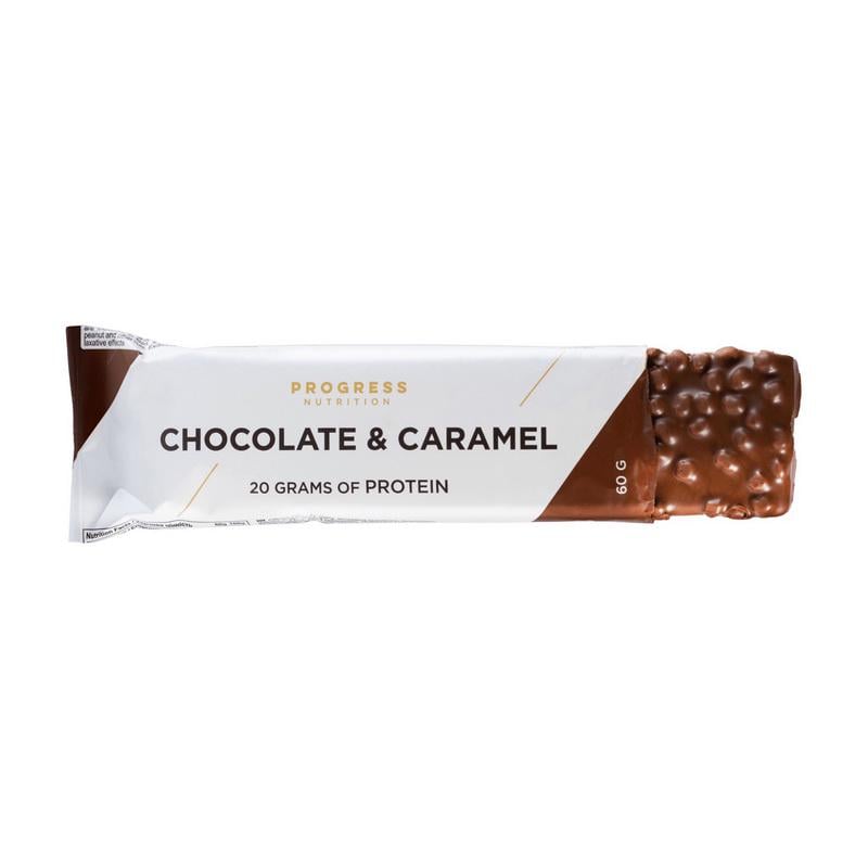 Протеиновый батончик 20 г белка Progress Nutrition Protein Bar 60 г Шоколад/Карамель