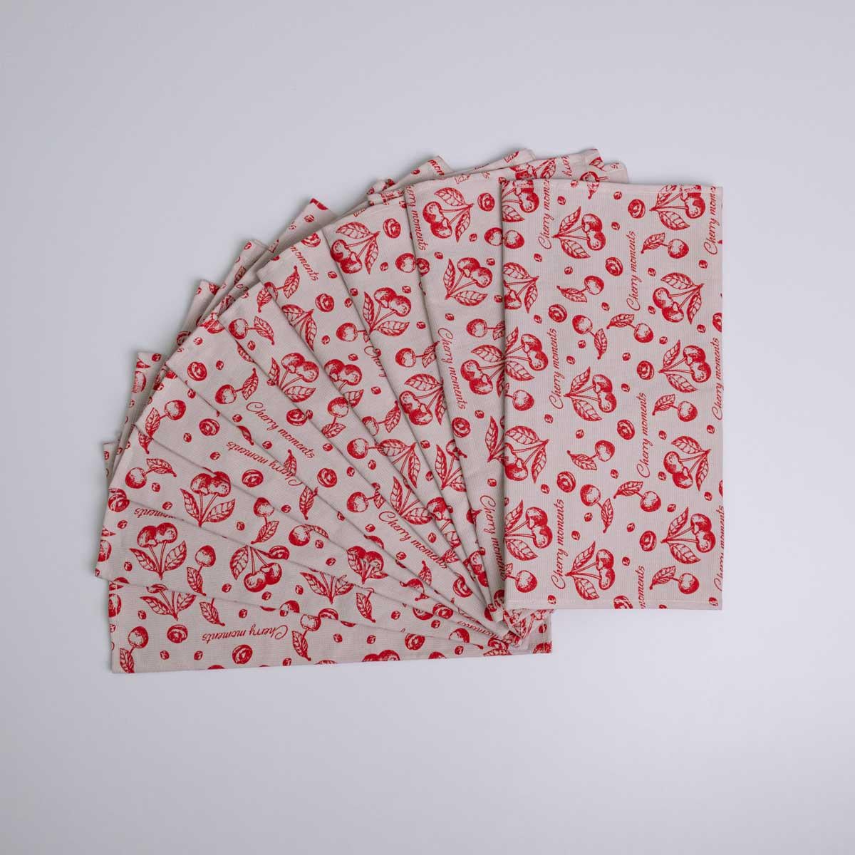 Набор махровых полотенец GM Textile Вишня 300 г/м2 40х60 см 10 шт. Красный (rm300-60k-cherry)