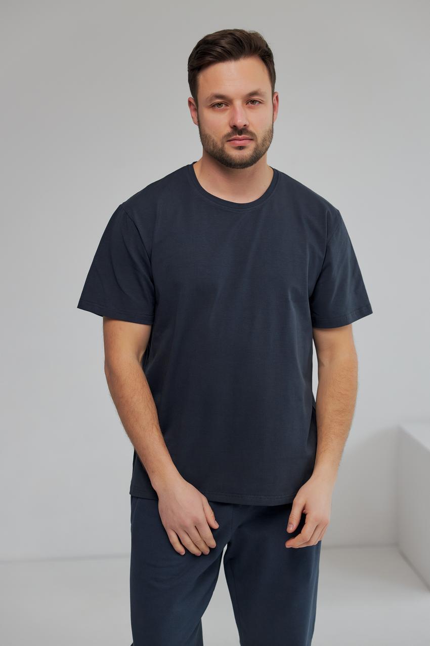 Футболка мужская М045 плотность 190 г/м2 XXL Синий (649-1-64)