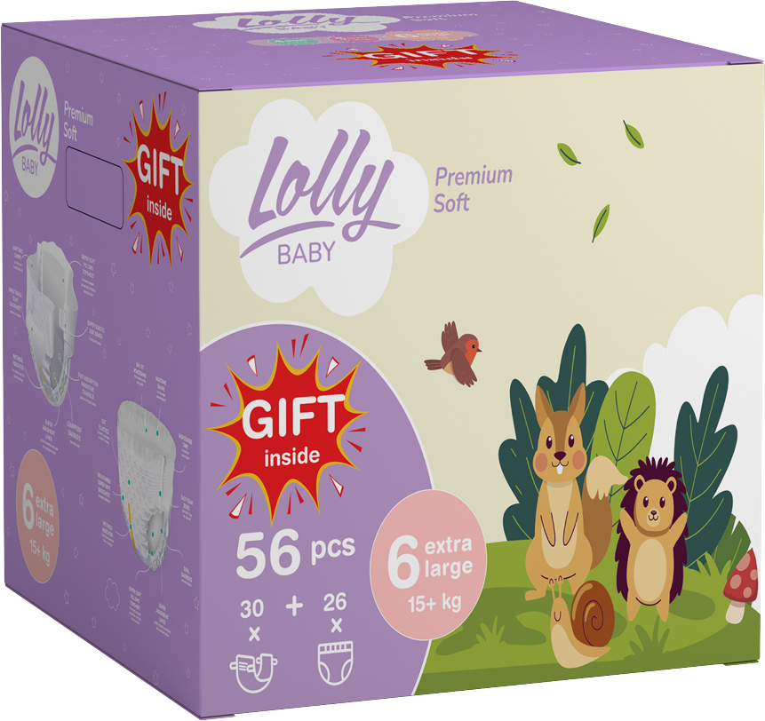 Набор подгузников LOLLY Premium Soft р. 6 15+ кг (18263)