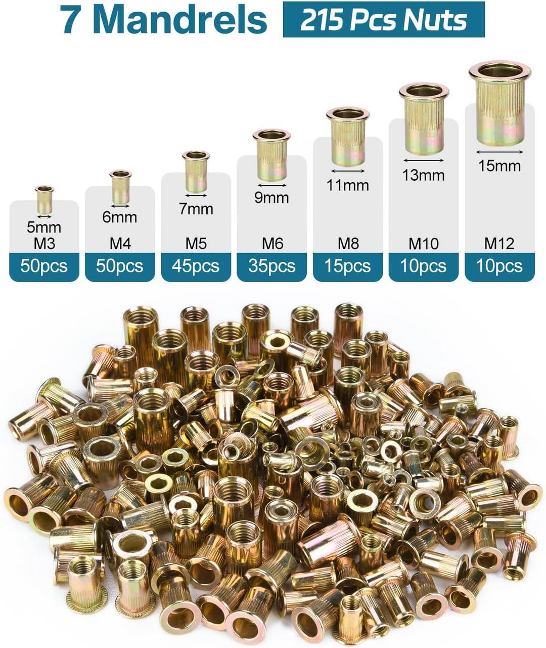 Инструмент для заклепок Lytool Rivnut 16" с 215 заклепками - фото 4 Инструмент для заклепок Lytool Rivnut 16" с 215 заклепками - фото 4