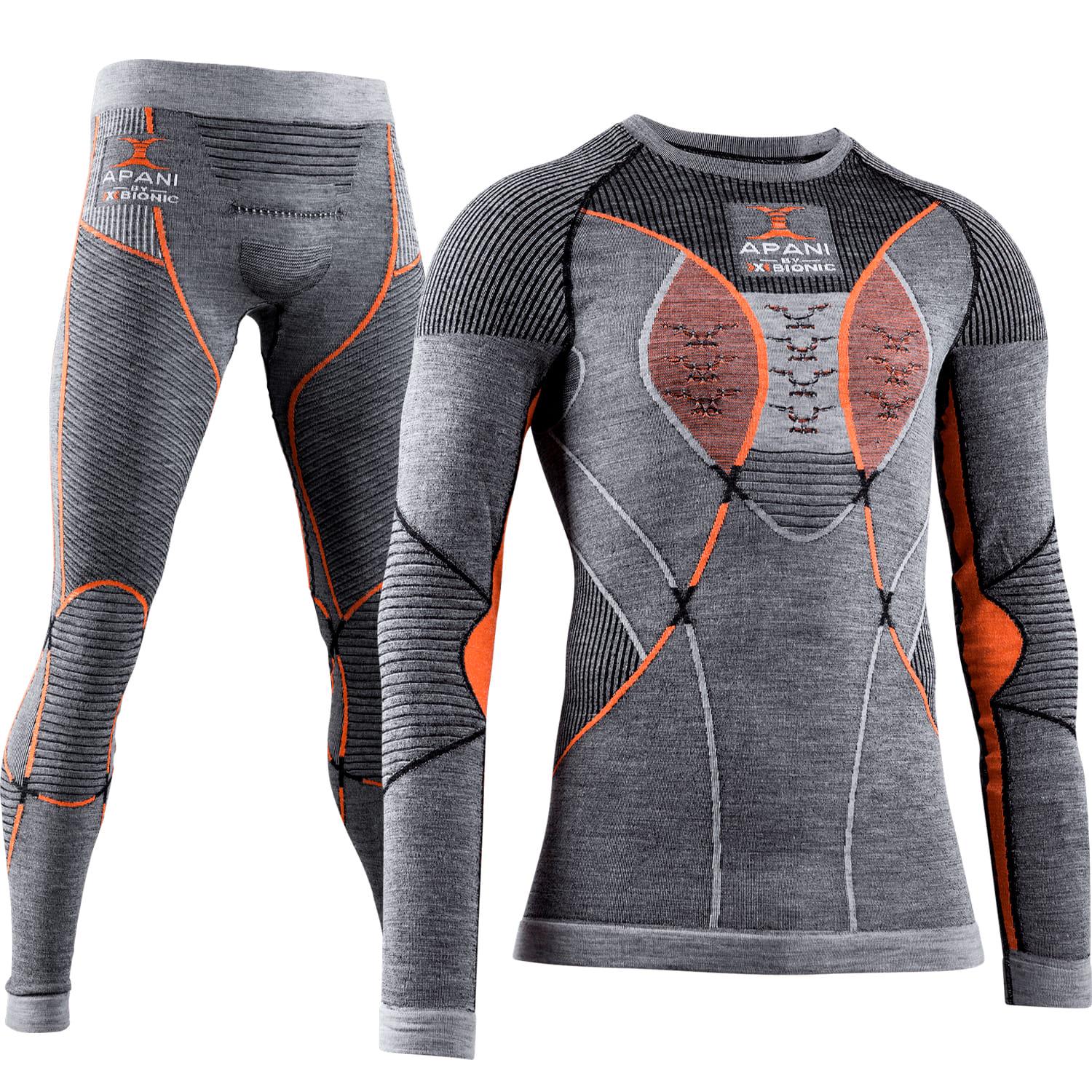 Чоловічий комплект термобілизни X-BIONIC Apani Merino 4.0 AP-WT06(WP05)W19M S Grey/Orange