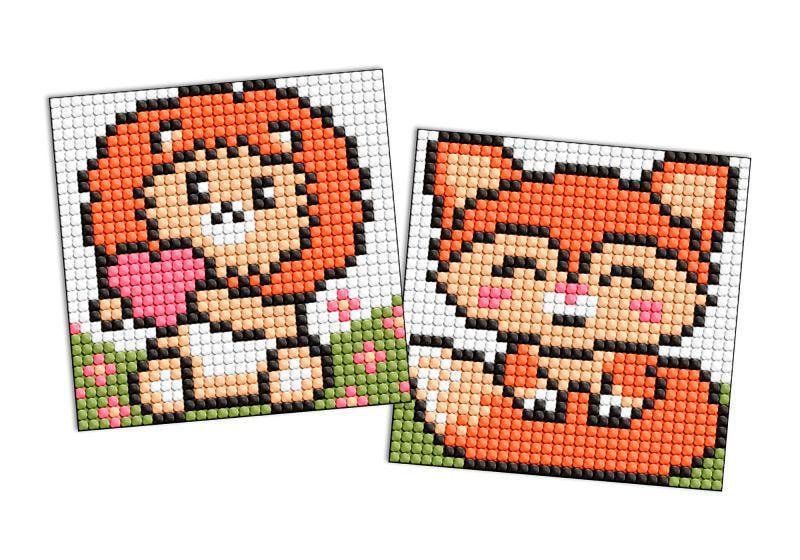 Алмазная мозаика на магните Ideyka Руди зверьки из 2 сюжетов 9х9 см (Id-AMG1094)