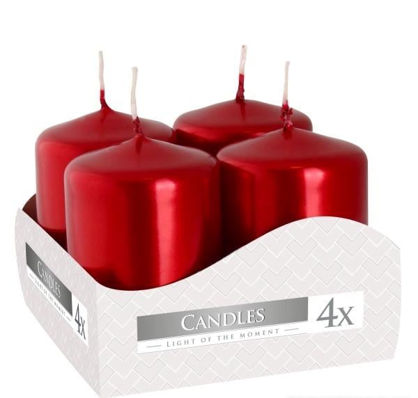 Комплект свічок Циліндр 7х6 см 4 шт. Червоний (SW40/60-4-230)