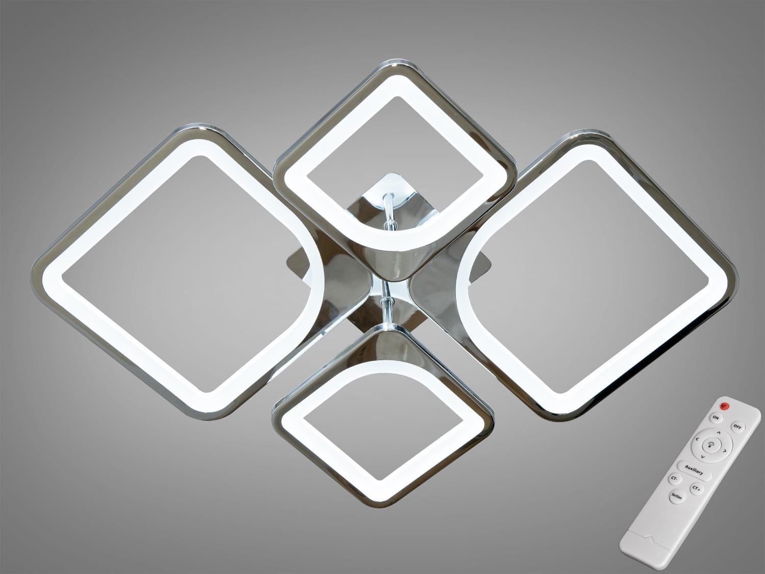 Люстра потолочная LED/пульт 72 W Хром (8060/2+2HR)