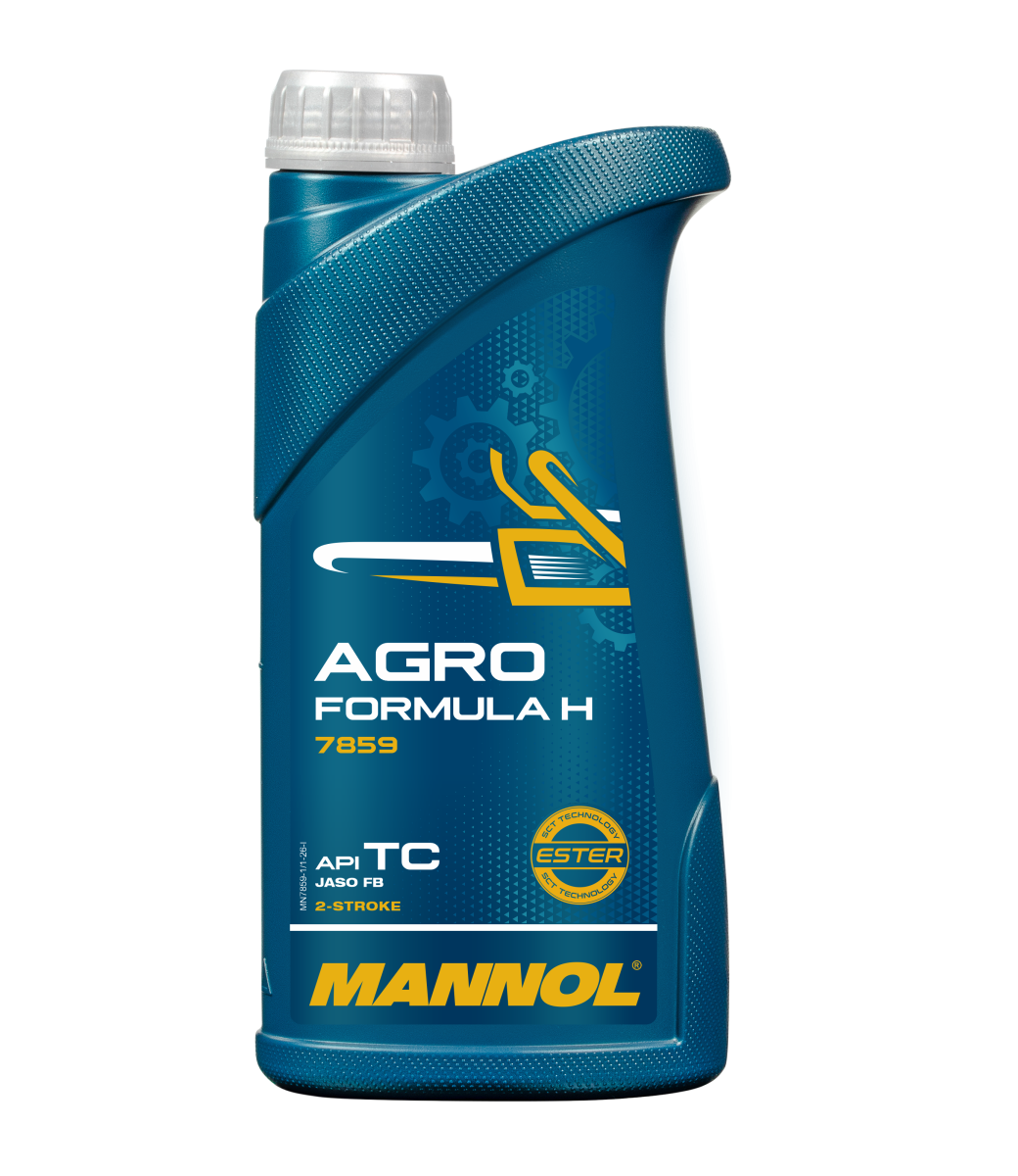 Масло для бензопилы и садовой техники 2T Mannol Agro Formula H для Husqvarna полусинтетика 1 л (7859)