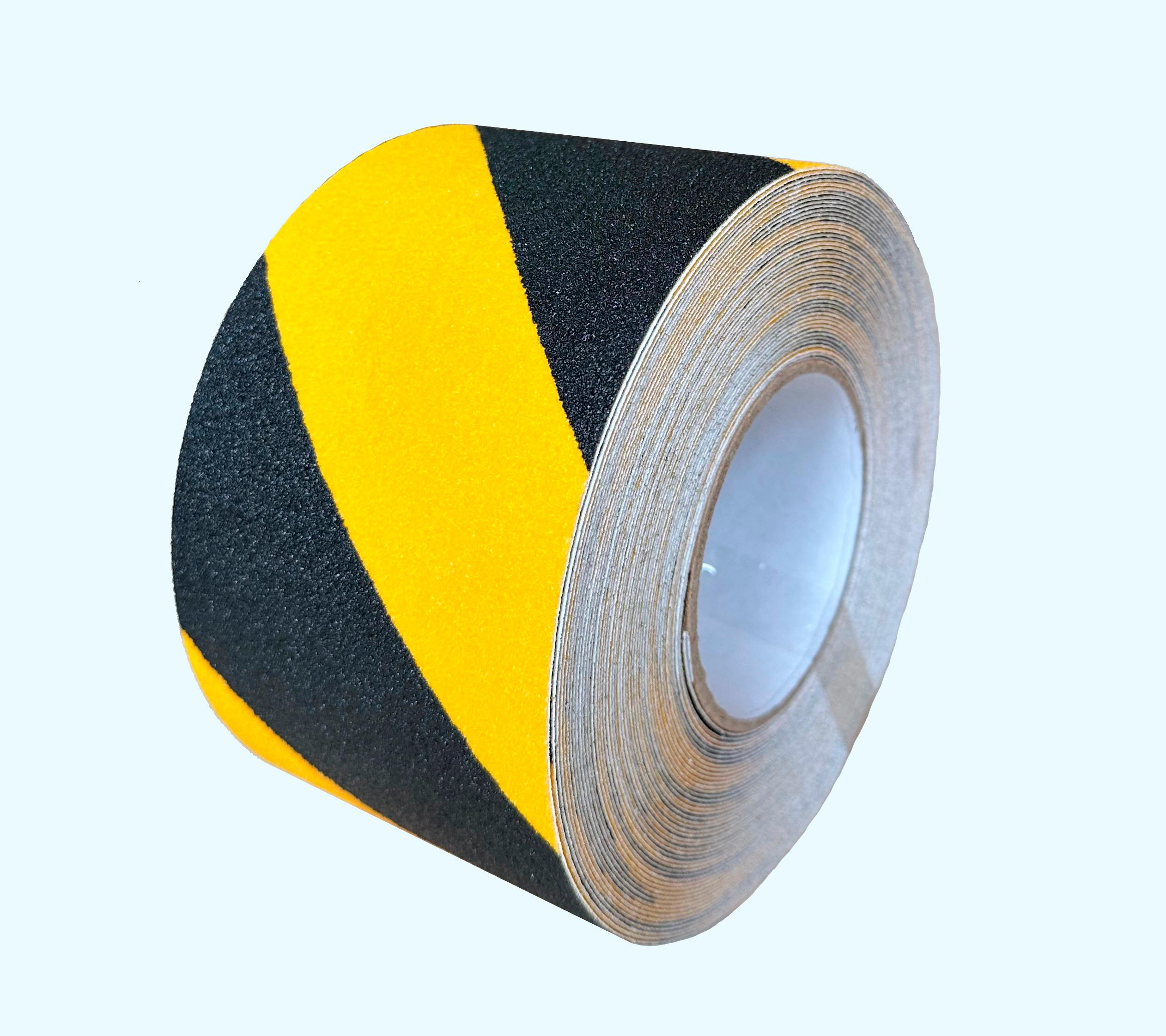 Стрічка протиковзка самоклеюча абразивна Heskins Standard Safety-Grip попереджувальна стандартної зернистості 100 мм x 5 м Чорно-жовтий (H3401D 100L5) - фото 2