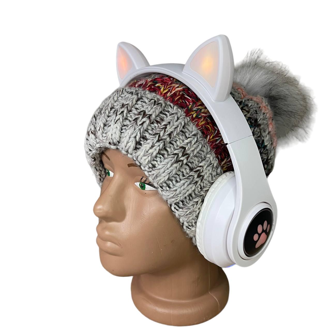 Наушники с ушками Cat Ear В39М беспроводные с подсветкой/FM-радио/MicroSD/Bluetooth Белый (235132523) - фото 10