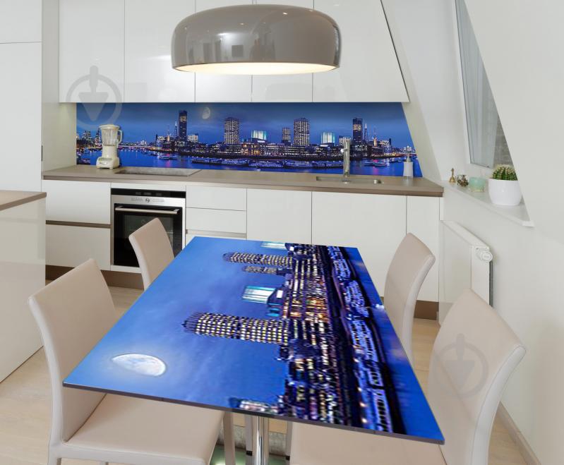 Наклейка 3Д виниловая на стол Zatarga «Ночная пристань» 650х1200 мм для домов, квартир, столов, кофейн, кафе Наклейка 3Д виниловая на стол Zatarga «Ночная пристань» 650х1200 мм для домов, квартир, столов, кофейн, кафе